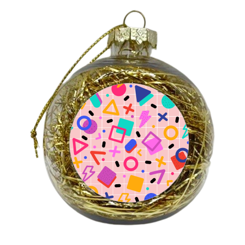 Retro Memphis Pattern - xmas bauble by Ania Wieclaw