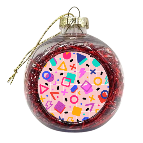 Retro Memphis Pattern - xmas bauble by Ania Wieclaw