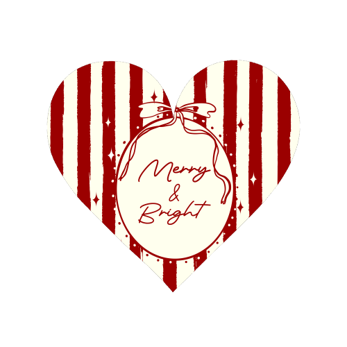 Retro Merry & Bright Christmas Stripes Illustration - Magnet by EZbie