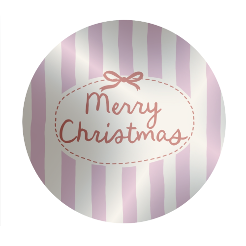 Retro Merry Christmas stripes - Circle Sticker by Giddy Kipper
