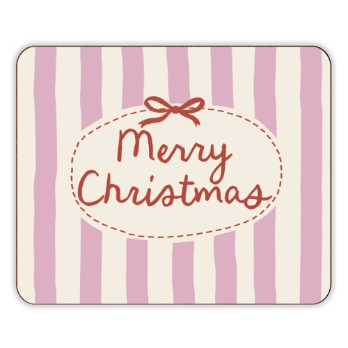 Retro Merry Christmas stripes - designer placemat by Giddy Kipper