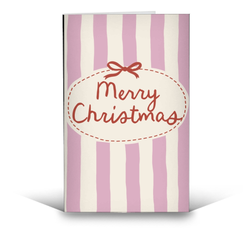 Retro Merry Christmas stripes - funny greeting card by Giddy Kipper