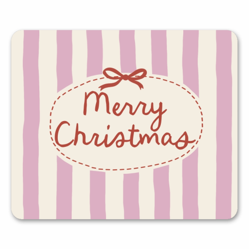 Retro Merry Christmas stripes - mouse mat by Giddy Kipper