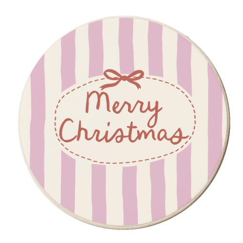 Retro Merry Christmas stripes - personalised beer coaster by Giddy Kipper