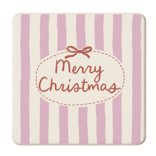 Retro Merry Christmas stripes - personalised beer coaster by Giddy Kipper