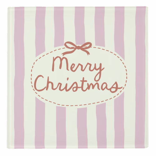 Retro Merry Christmas stripes - personalised beer coaster by Giddy Kipper