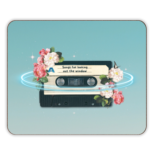 Retro Mixtape Floral Art - designer placemat by OhMC! Designs