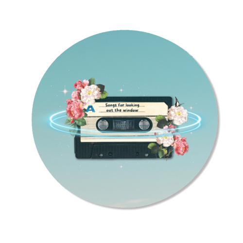 Retro Mixtape Floral Art - Magnet by OhMC! Designs