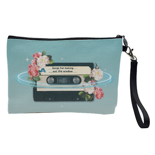 Retro Mixtape Floral Art - pretty makeup bag by OhMC! Designs