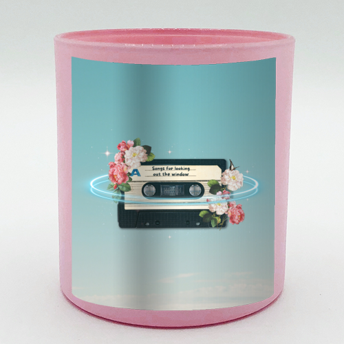 Retro Mixtape Floral Art - scented candle by OhMC! Designs