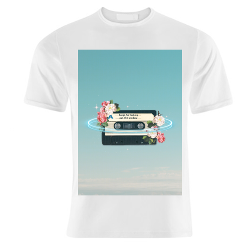 Retro Mixtape Floral Art - unique t shirt by OhMC! Designs