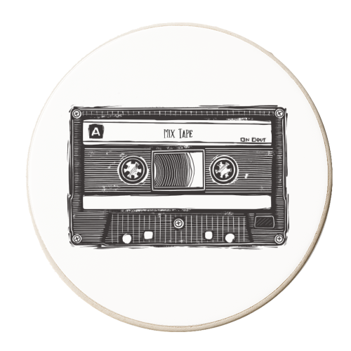 Retro Mixtape - personalised beer coaster by Adam Regester
