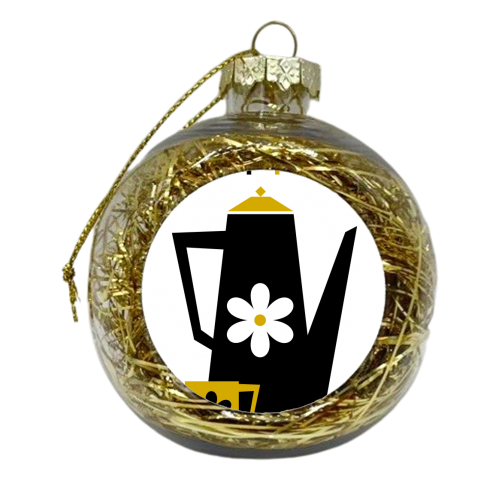Retro Modern Coffee Pot - xmas bauble by InspiredImages