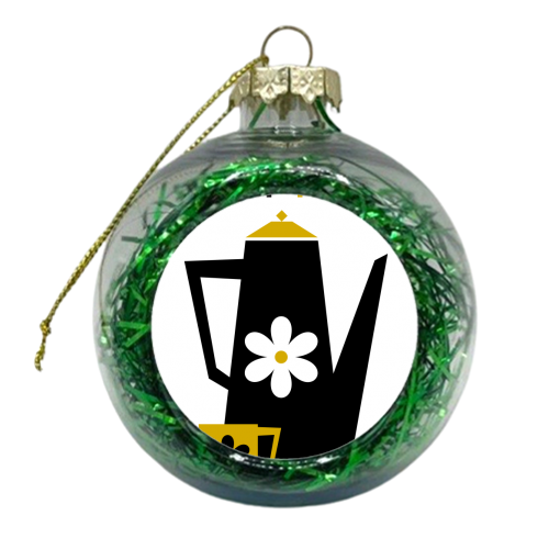 Retro Modern Coffee Pot - xmas bauble by InspiredImages