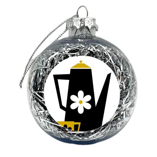 Retro Modern Coffee Pot - xmas bauble by InspiredImages