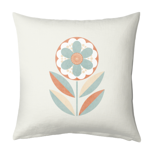 Retro Modern Flower - designed cushion by InspiredImages