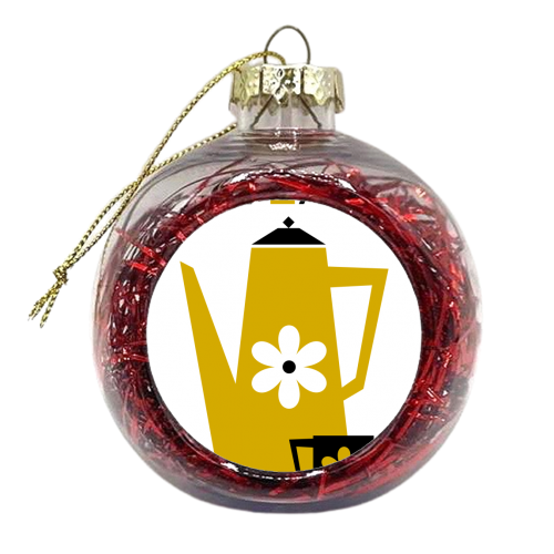 Retro Modern Tea Pot - xmas bauble by InspiredImages