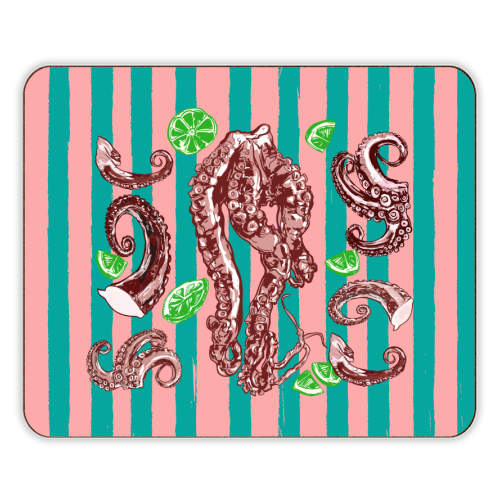Retro Octopus Tentacles Illustration - designer placemat by EZbie