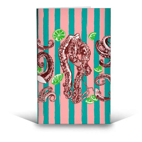 Retro Octopus Tentacles Illustration - funny greeting card by EZbie