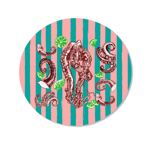 Retro Octopus Tentacles Illustration - Magnet by EZbie
