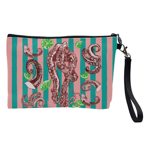 Retro Octopus Tentacles Illustration - pretty makeup bag by EZbie