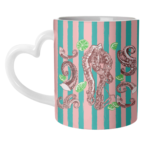 Retro Octopus Tentacles Illustration - unique mug by EZbie