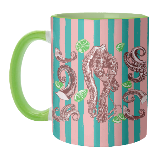 Retro Octopus Tentacles Illustration - unique mug by EZbie