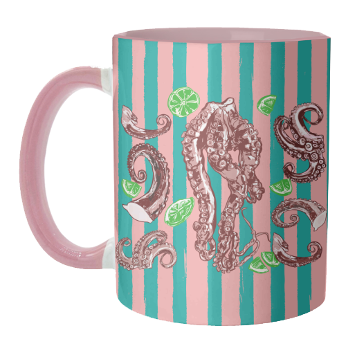 Retro Octopus Tentacles Illustration - unique mug by EZbie
