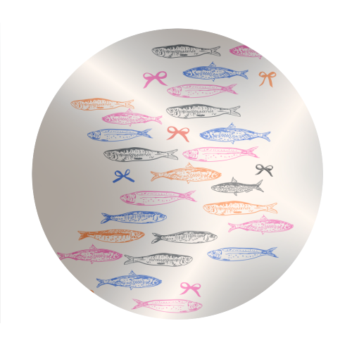 Retro Pastel Sardines Coquette - Circle Sticker by EZbie