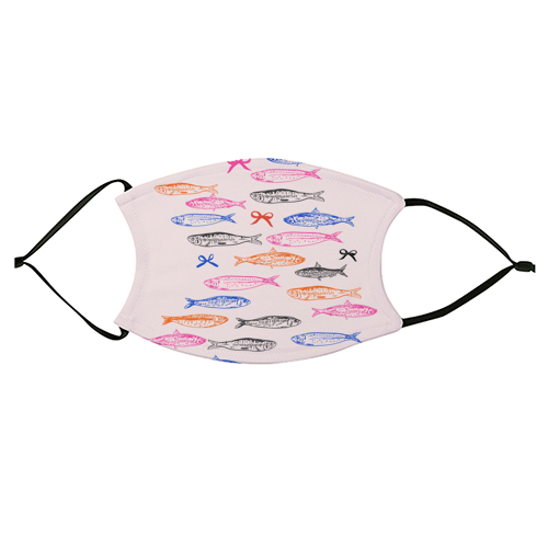 Retro Pastel Sardines Coquette - face cover mask by EZbie