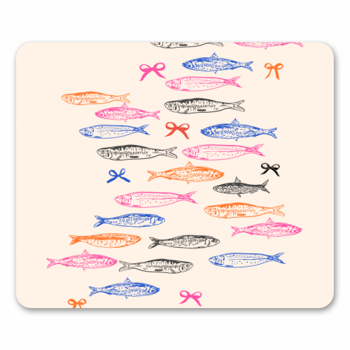 Retro Pastel Sardines Coquette - mouse mat by EZbie