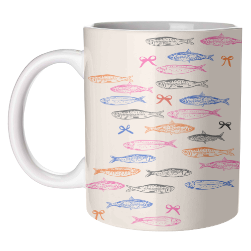 Retro Pastel Sardines Coquette - unique mug by EZbie