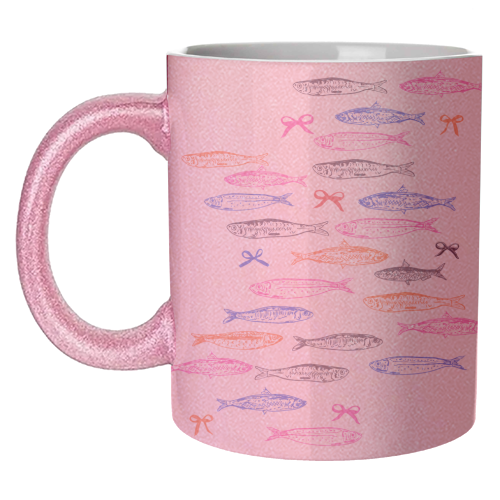 Retro Pastel Sardines Coquette - unique mug by EZbie
