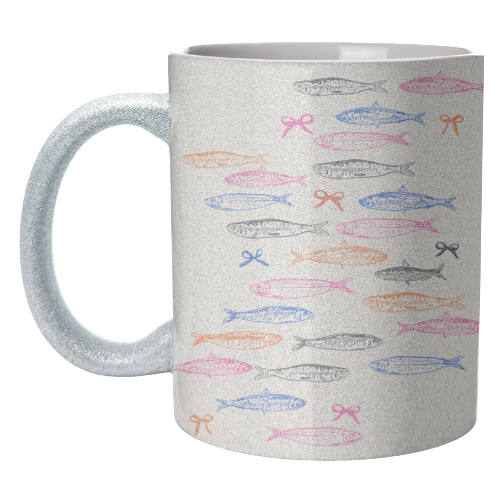 Retro Pastel Sardines Coquette - unique mug by EZbie