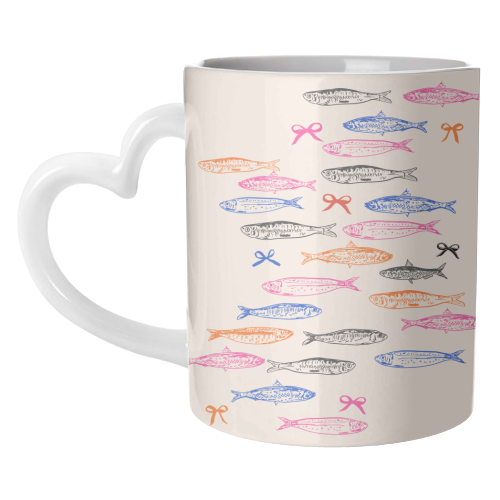 Retro Pastel Sardines Coquette - unique mug by EZbie