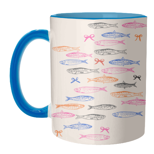 Retro Pastel Sardines Coquette - unique mug by EZbie