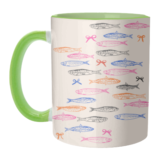 Retro Pastel Sardines Coquette - unique mug by EZbie