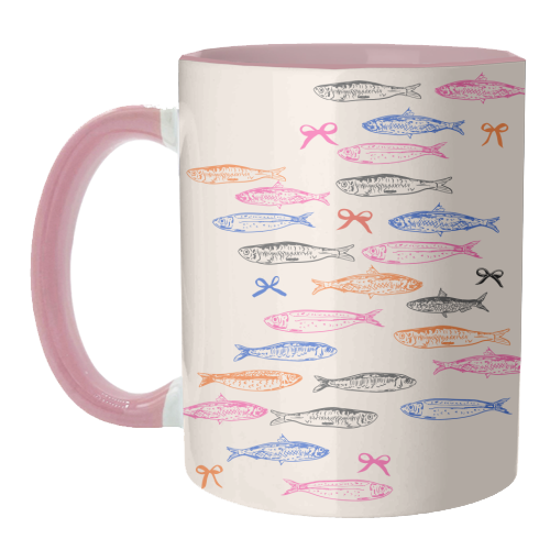 Retro Pastel Sardines Coquette - unique mug by EZbie