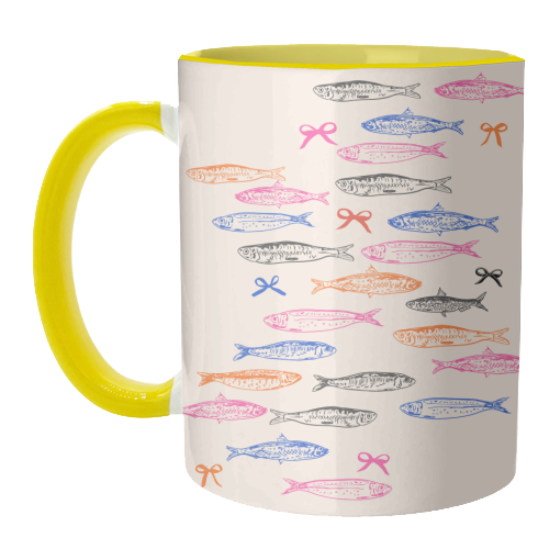 Retro Pastel Sardines Coquette - unique mug by EZbie