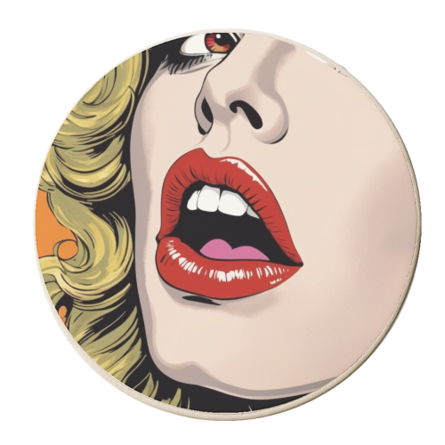 Retro Pop Art - personalised beer coaster by Faith Mercer