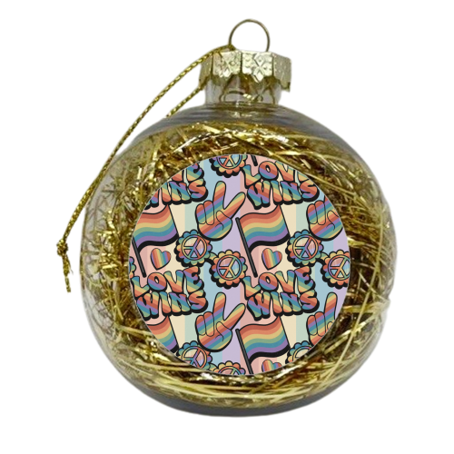 Retro Pride - xmas bauble by Amy Farmer