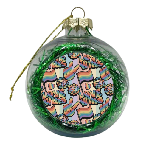Retro Pride - xmas bauble by Amy Farmer