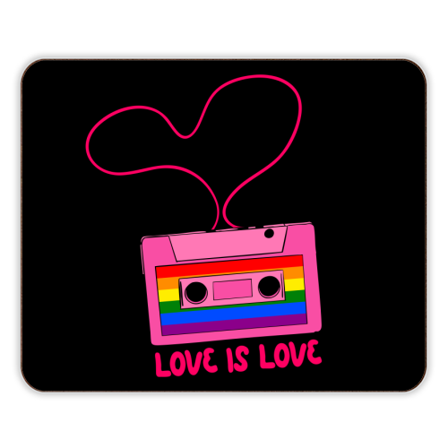 Retro Rainbow Cassette – Love Is Love - designer placemat by EZbie