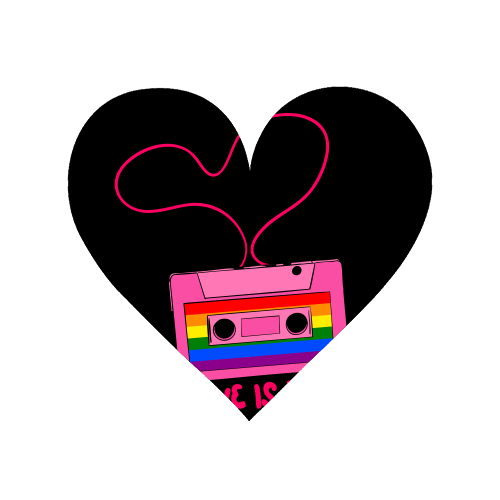 Retro Rainbow Cassette – Love Is Love - Magnet by EZbie