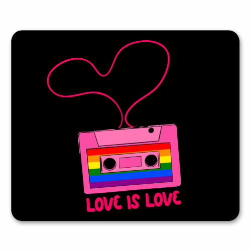 Retro Rainbow Cassette – Love Is Love - mouse mat by EZbie
