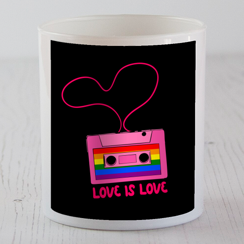Retro Rainbow Cassette – Love Is Love - scented candle by EZbie