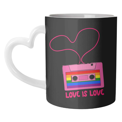 Retro Rainbow Cassette – Love Is Love - unique mug by EZbie