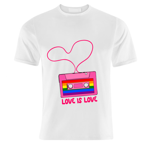 Retro Rainbow Cassette – Love Is Love - unique t shirt by EZbie