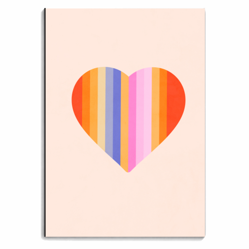 Retro Rainbow Heart - personalised A4, A5, A6 notebook by Dominique Vari