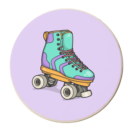 Retro Roller Skates - personalised beer coaster by Amy Farmer